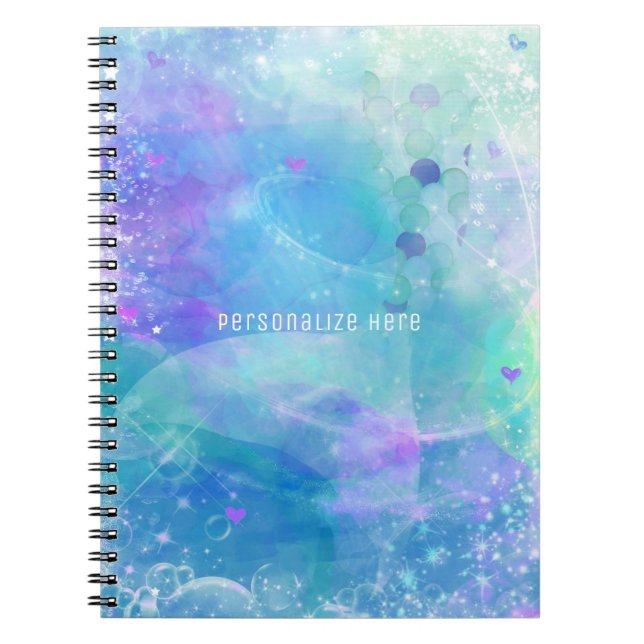 Cuaderno Cola de sirena acuarela océano mar personalizada (Frente)