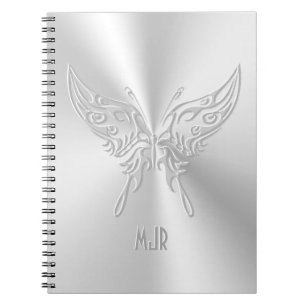Cuaderno Cola redonda de mariposa estilizada, efecto Grabad