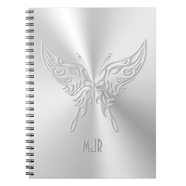 Cuaderno Cola redonda de mariposa estilizada, efecto Grabad (Frente)