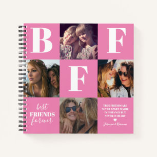 Cuaderno Colage de fotos de amigas BFF Rosa femenino