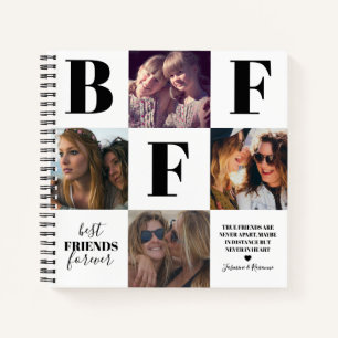Cuaderno Colage de Fotos de Mejores Amigas Negro