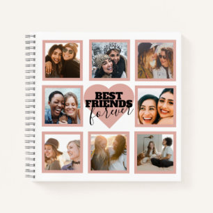 Cuaderno Colage de fotos de MEJORES AMIGOS Corazón de Rosa