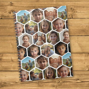 Cuaderno Colage de fotos familiares en hexágono