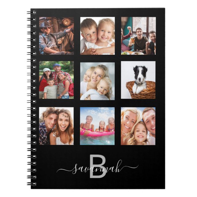 Cuaderno Colage de fotos personalizadas monograma diario mo (Frente)