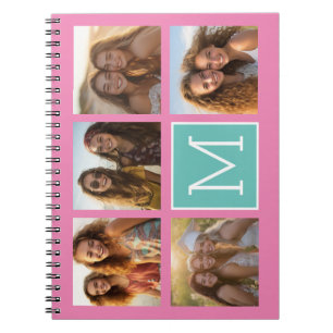 Cuaderno Colaje de Fotos con Monograma - Hasta 5 fotos Rosa