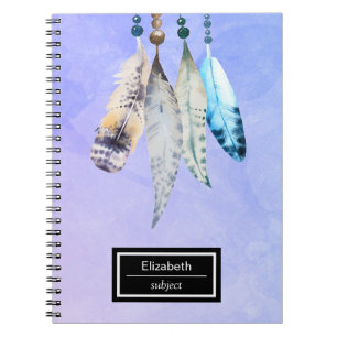 Cuaderno Colas acuáticas 'n Feathers on Bluish Purple