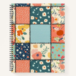 Cuaderno Colcha Colorida de Parche con Estampado Divertido