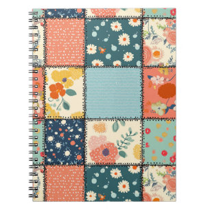 Cuaderno Colcha Colorida de Parche con Estampado Divertido