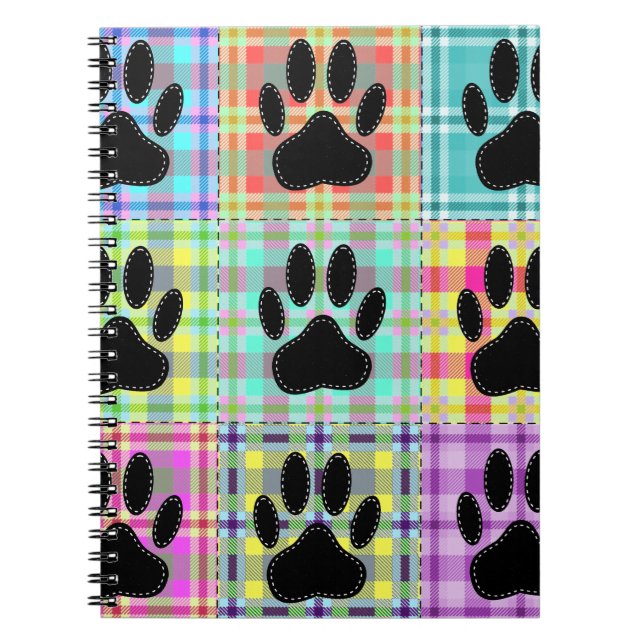 Cuaderno Colcha de Patrones de Patas de Perro (Frente)