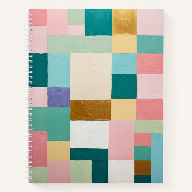 Cuaderno Colcha geométrica pastel (Anverso)