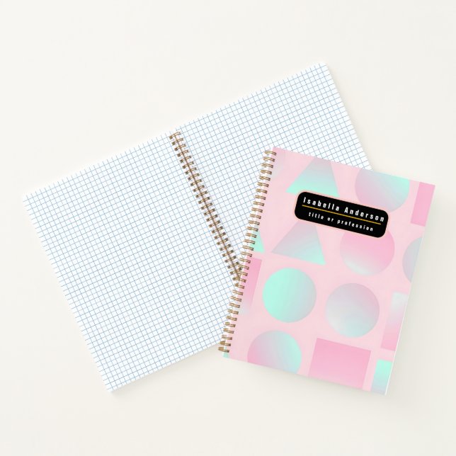 Cuaderno Colección Abstracta Rosa Rubor Menta Tendencia (Interior)