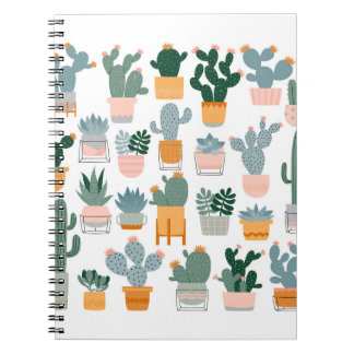 Cuaderno Colección de Cactus en Diseño de Macetas