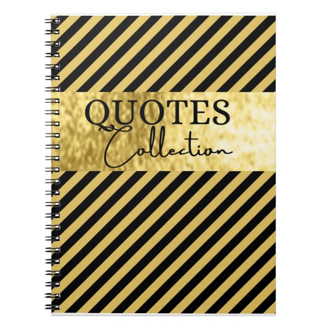 Cuaderno colección de citas en negro y oro (Frente)