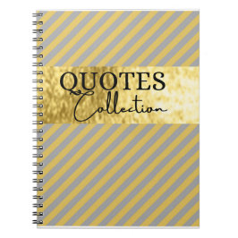 Cuaderno colección de citas grises y doradas