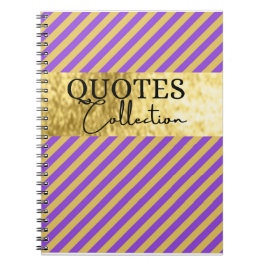 Cuaderno colección de citas púrpura y dorado