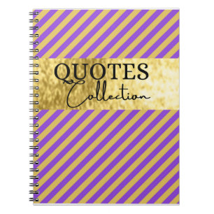 Cuaderno colección de comillas moradas y doradas