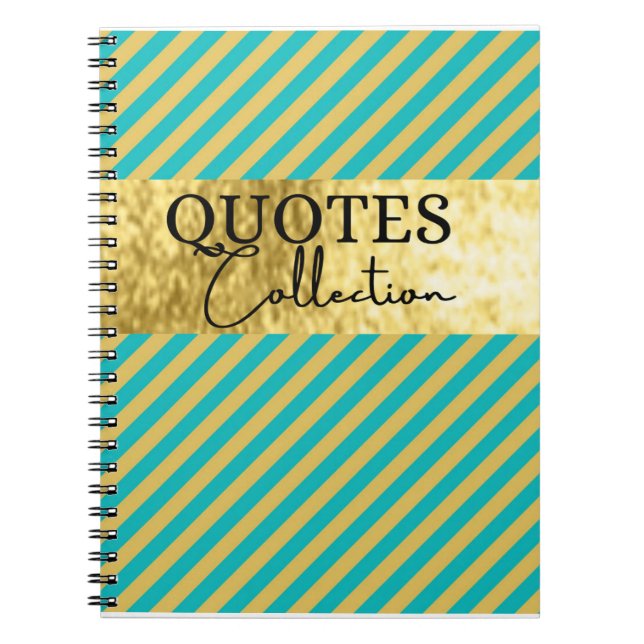 Cuaderno colección de comillas verdes y doradas (Frente)