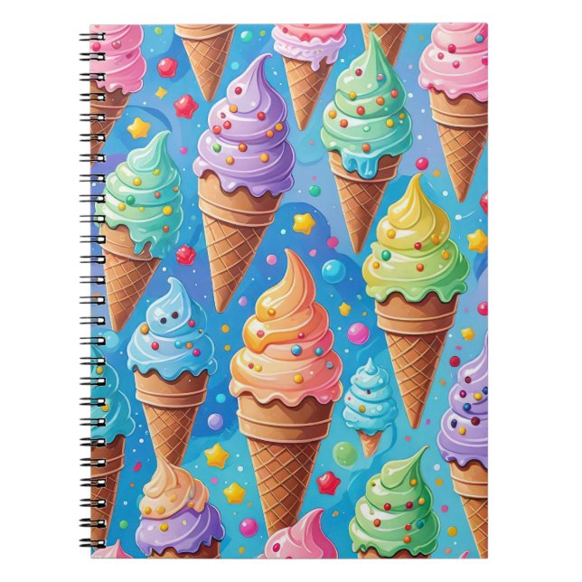 Cuaderno Colección de cono de crema de hielo de verano (Frente)