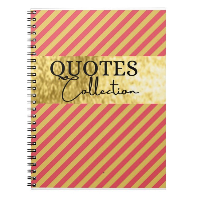 Cuaderno colección de cotizaciones de rosa y oro (Frente)