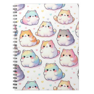Cuaderno Colección de gatos Personalizado Chubby con corazó