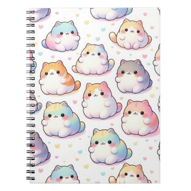 Cuaderno Colección de gatos Personalizado Chubby con corazó (Frente)