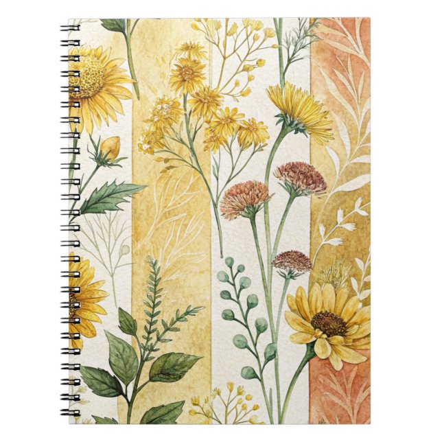 Cuaderno Colección de Patrón Floral Suave (Frente)