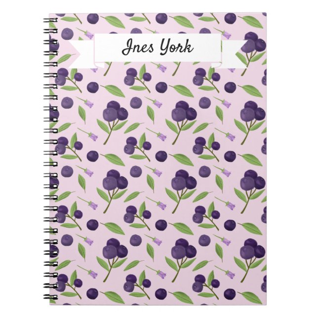 Cuaderno Colección de patrones de cesta de frutas - Blueber (Frente)