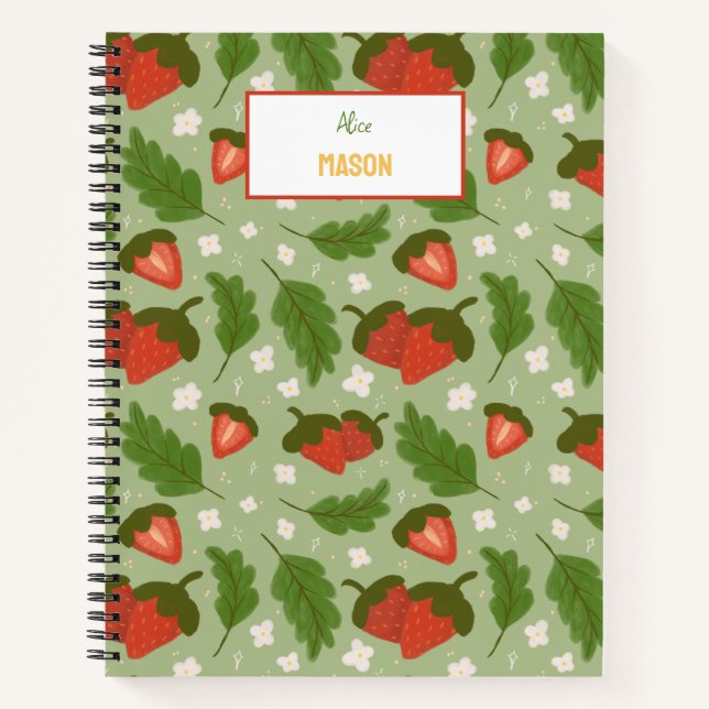 Cuaderno Colección de patrones de cesta de frutas - fresas (Anverso)