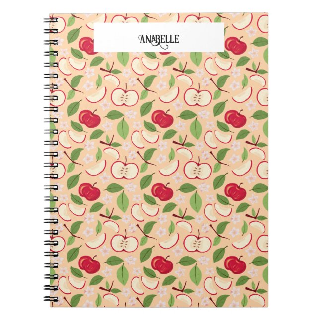 Cuaderno Colección de patrones de cesta de frutas - manzana (Frente)