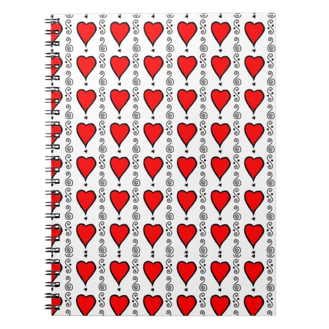 Cuaderno colección de patrones de corazones (Frente)