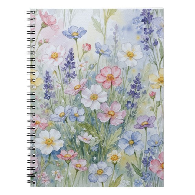 Cuaderno Colección de patrones florales suaves (Frente)