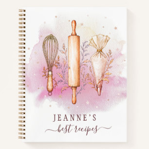 Cuaderno Colección de Recetas Personalizadas de Acuarela