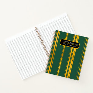 Cuaderno Colección de textura de línea de oro verde de lujo