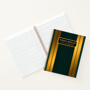 Cuaderno Colección de textura de línea de oro verde de lujo