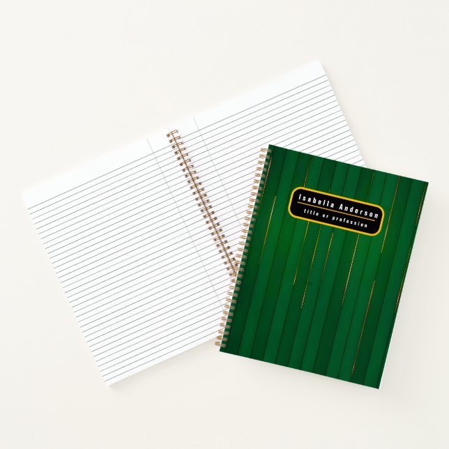 Cuaderno Colección de textura de línea de oro verde de moda (Interior)
