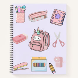 Cuaderno Colección de útiles escolares Unicornio Rosa