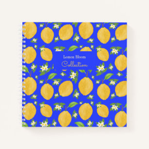 Cuaderno Colección Lemon Bloom azul estampado