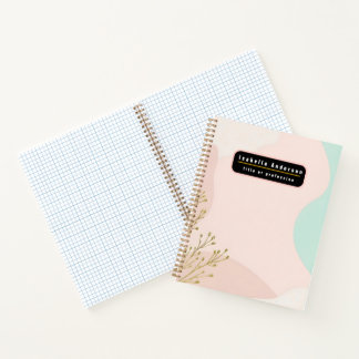 Cuaderno Colección moderna abstracta de rosa pálido y menta