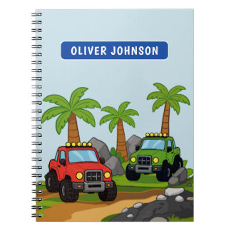 Cuaderno Colegio de niños con camión monstruo personalizado