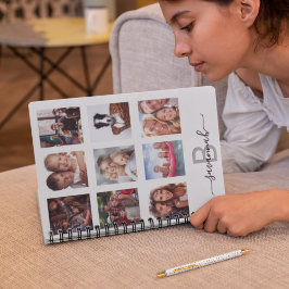Cuaderno Colgajo de fotos personalizadas monograma blanco d