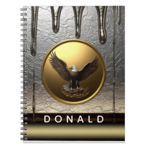 Cuaderno Colgante de Águila Dorada Goteando Metal Líquido
