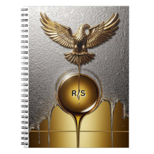 Cuaderno Colgante de Águila Dorada Goteando Metal Líquido