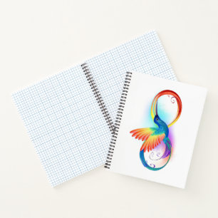 Cuaderno Colibrí arcoiris con símbolo Infinity