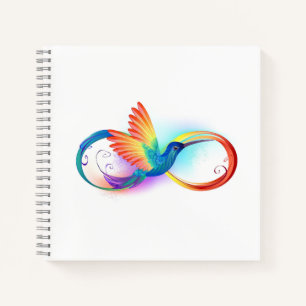 Cuaderno Colibrí arcoiris con símbolo Infinity