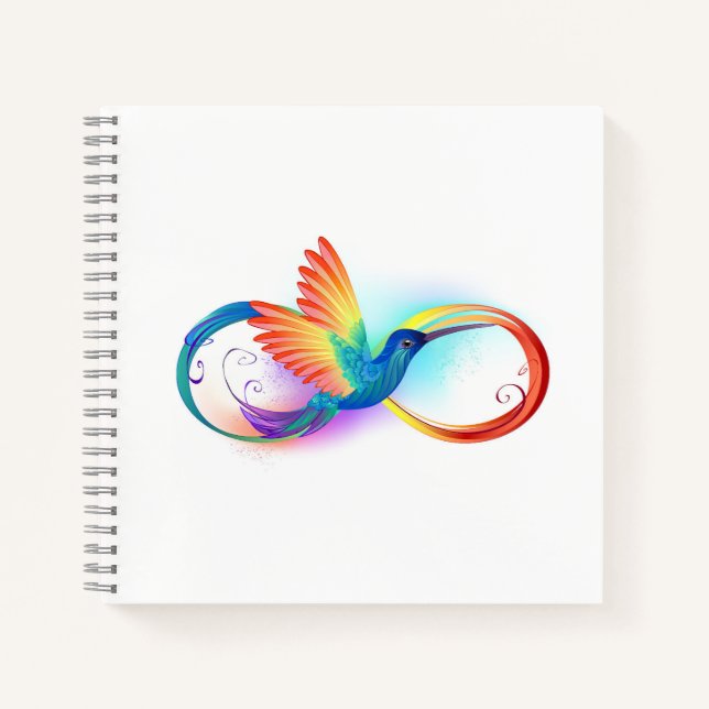 Cuaderno Colibrí arcoiris con símbolo Infinity (Anverso)