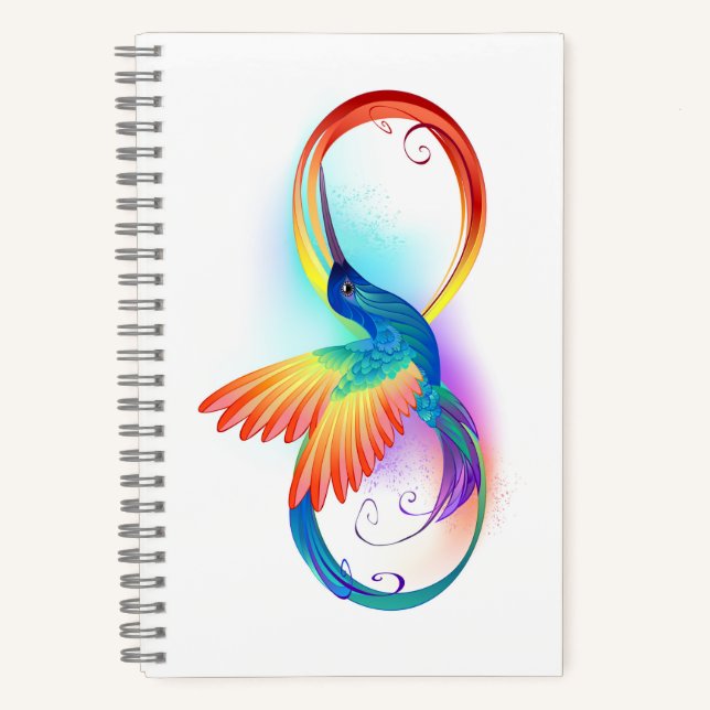 Cuaderno Colibrí arcoiris con símbolo Infinity (Anverso)