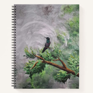 Cuaderno Colibrí encaramado en la rama de Leafy