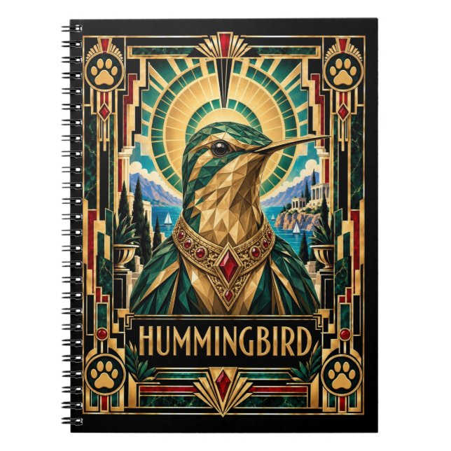 Cuaderno Colibrí, fauna Art Déco (Frente)