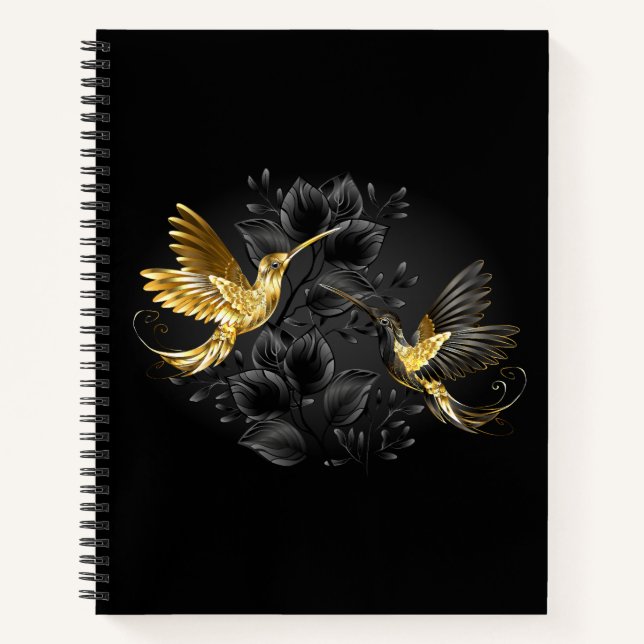 Cuaderno Colibrí negro y dorado (Anverso)