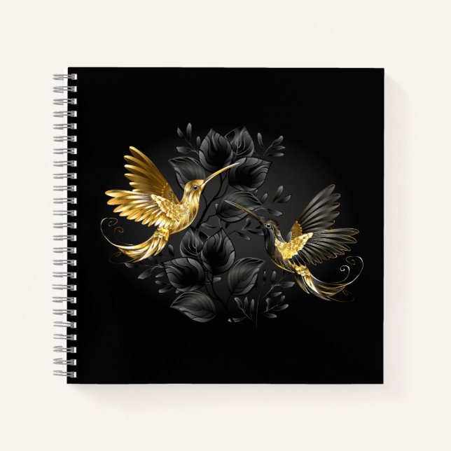 Cuaderno Colibrí negro y dorado (Anverso)